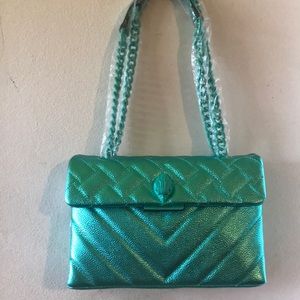 - Kurt Geiger London Drench pink Metallic shoulder bag